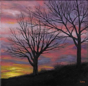 Trees at Sunset, Karen McCormick, Oil on canvas