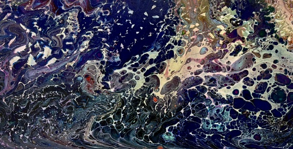 White, blue, red, pink, yellow