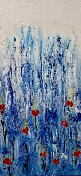 Blue, White, Orange, Yellow