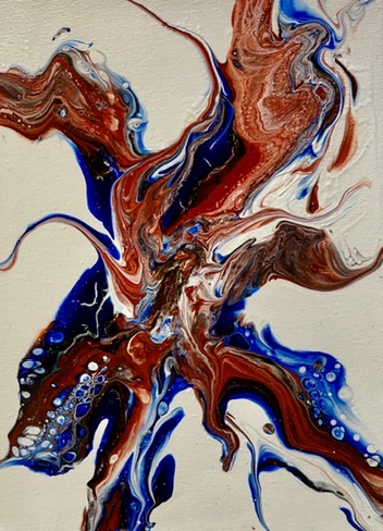 Red, Orange, Blue, White