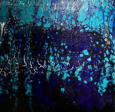 blue, Purple, black, white, teal