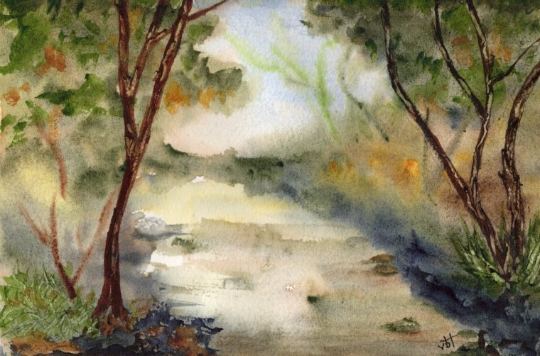 trees, soft, color, trees